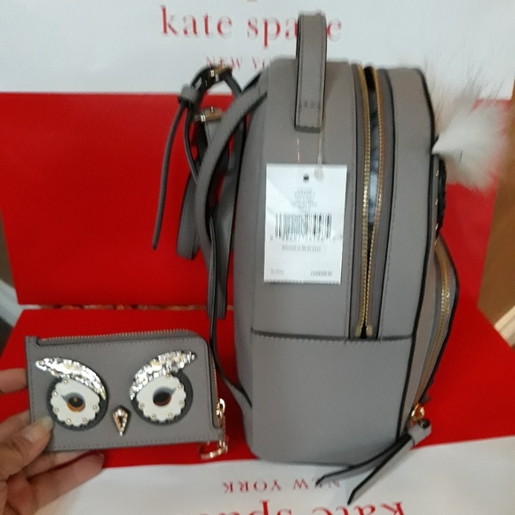 Kate Spade OWL back pack w/ wallet keychain set - Picture 3 of 7